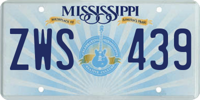 MS license plate ZWS439