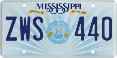 MS license plate ZWS440