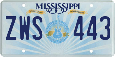 MS license plate ZWS443