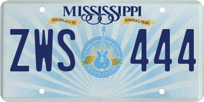 MS license plate ZWS444