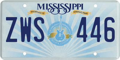 MS license plate ZWS446