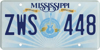 MS license plate ZWS448
