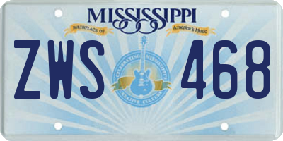 MS license plate ZWS468