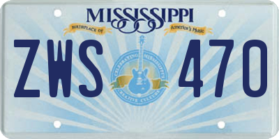 MS license plate ZWS470