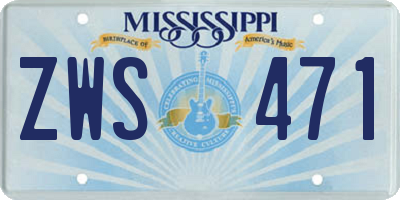 MS license plate ZWS471