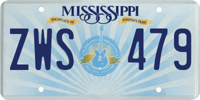 MS license plate ZWS479