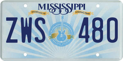 MS license plate ZWS480