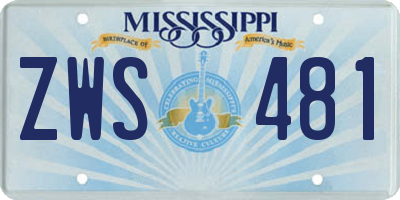 MS license plate ZWS481