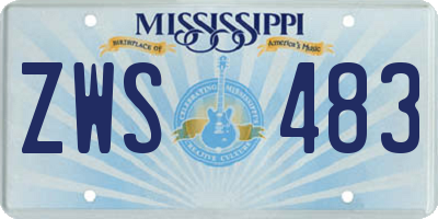 MS license plate ZWS483