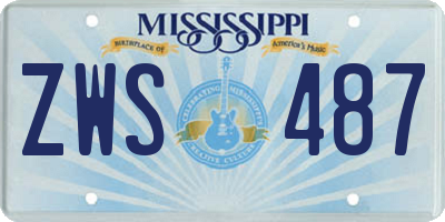 MS license plate ZWS487