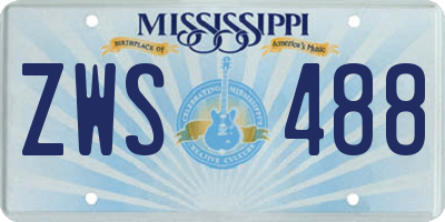 MS license plate ZWS488