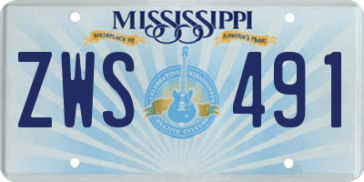 MS license plate ZWS491