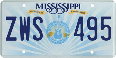 MS license plate ZWS495