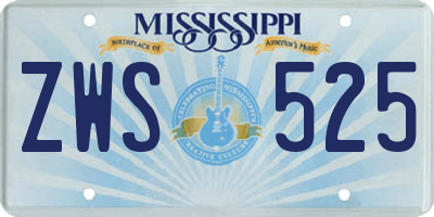 MS license plate ZWS525