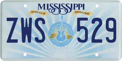 MS license plate ZWS529