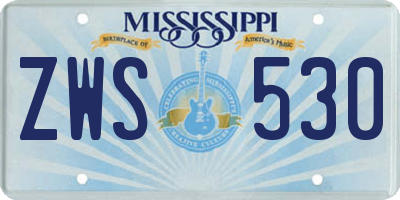 MS license plate ZWS530