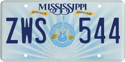 MS license plate ZWS544