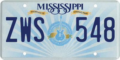 MS license plate ZWS548