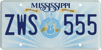 MS license plate ZWS555