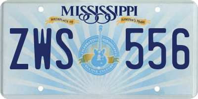 MS license plate ZWS556