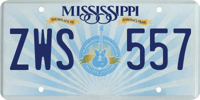 MS license plate ZWS557