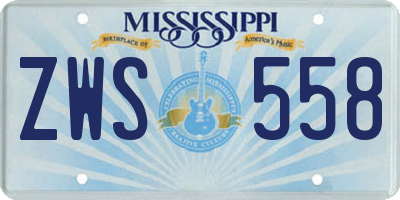 MS license plate ZWS558