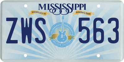 MS license plate ZWS563