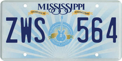 MS license plate ZWS564