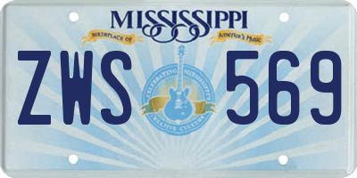 MS license plate ZWS569