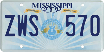 MS license plate ZWS570