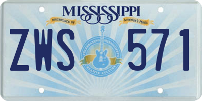 MS license plate ZWS571