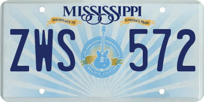 MS license plate ZWS572