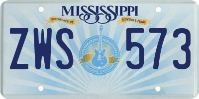 MS license plate ZWS573