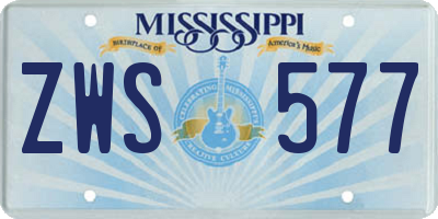 MS license plate ZWS577