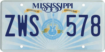 MS license plate ZWS578