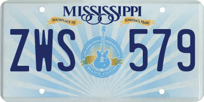 MS license plate ZWS579