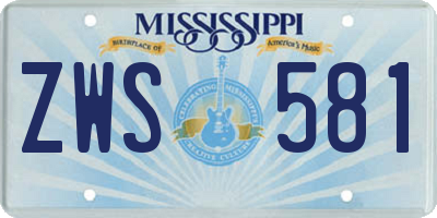MS license plate ZWS581