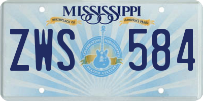 MS license plate ZWS584