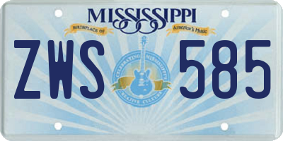 MS license plate ZWS585