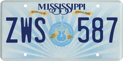 MS license plate ZWS587