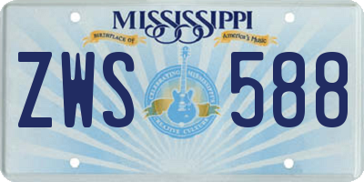 MS license plate ZWS588