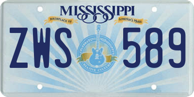 MS license plate ZWS589