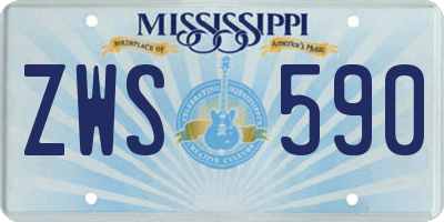 MS license plate ZWS590