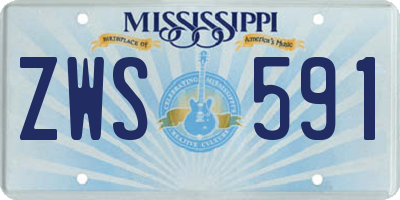 MS license plate ZWS591