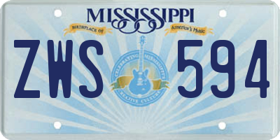 MS license plate ZWS594