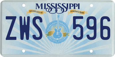 MS license plate ZWS596