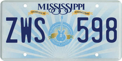 MS license plate ZWS598