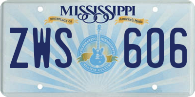 MS license plate ZWS606