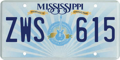 MS license plate ZWS615