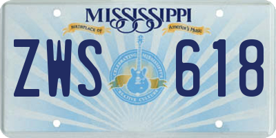 MS license plate ZWS618